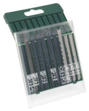 BOSCH 10-teilige Kassette mit Sägeblättern für Holz/Metall/Kunststoff (U-Schaft) 2607019460