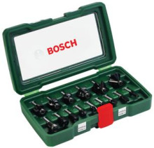 Bosch 15-teiliges Hartmetall-Fräser-Set (8 mm Schaft) 2607019469