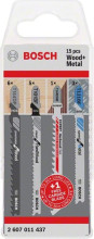 Bosch 15-teiliges Stichsägeblatt-Set für Holz und Metall, T-Schaft