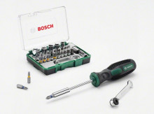 Bosch Schrauberbit-Set, 27-teilig, mit Ratsche und Handschrauber 2607017331