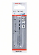 Bosch Vrták HSS PointTeQ so šesťhrannou stopkou 3,3 mm
