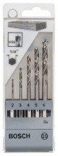 Bosch 5-teiliges Holz-Spiralbohrer-Set mit Sechskantschaft, 2–6 mm, 2608595525