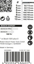 Bosch 7dílná sada vrtáků do kladiv EXPERT SDS plus-7X, 5/6/6/8/8/10/12 mm