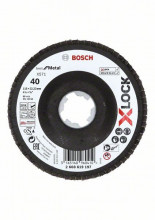 Bosch X-LOCK Fächerschleifscheibe, abgewinkelte Ausführung, Fibertragplatte, Ø115 mm, K 60, X571, Best for Metal, 1 Stück