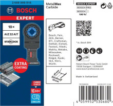 Bosch EXPERT MetalMax AIZ 32 AIT Blätter für Multifunktionswerkzeuge, 40 x 32 mm, 10 Stück