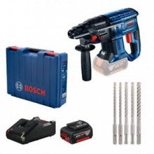 Bosch Professional Set: Akku-Bohrhammer GBH 180-LI + 1 × 4,0 Ah Akku + SDS Plus Set im Karton 0615990M9C
