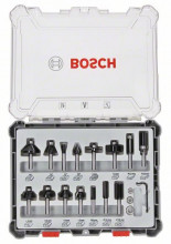 Bosch Smíšená sada tvarových fréz s vřetenem Ø 6 mm, 15 ks, smíšené