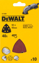 DeWALT papier ścierny 93 x 93 mm, rzep, (10 szt.) P120 DT3093