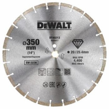 DeWALT Diamantscheibe mit segmentiertem Umfang, Trockenschnitt, 350 mm DT40213