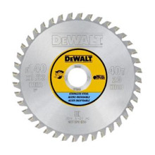 DeWALT DT1918 kotouč pro kotoučové pily, řezání nerezové oceli 140 x 20 mm, 40 zubů