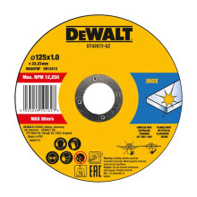 DeWalt Trennscheibe für Metall und Edelstahl - 125 x 1 mm - 10 Stück DT43972