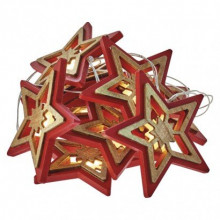 EMOS LED vianočná hviezda prír./červ., 2× AA, teplá b., časovač 1534207100