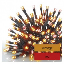 EMOS LED vianočná reťaz pulzujúca, 12 m, vonkajšia aj vnútorná, vintage/červená 1550045001