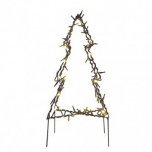 EMOS LED vianočný stromček kovový, 50 cm, vonkajší aj vnútorný, teplá biela 1550000090