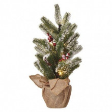 EMOS LED vianočný stromček zasnežený, 52 cm, 3x AA, vnútorný, teplá biela, časovač 1550000027
