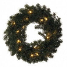 EMOS LED vianočný veniec, 40 cm, 2x AA, vnútorný, teplá biela, časovač 1550000037