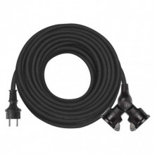 EMOS Predlžovací kábel gumový – 2 zásuvky, 20m, 3× 1,5mm2, IP44 1901022001