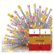EMOS Standard LED spojovacia reťaz pulzujúca – cencúle, 2,5 m, vonkajšia, červená/vintage 1550015004