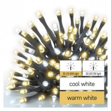 EMOS Standard LED spojovacia vianočná reťaz, 10 m, vonkajšia, teplá/studená biela 1550013001