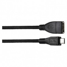 EMOS USB kabel 2.0 A/F - micro B/M OTG 15cm černý 2335076010