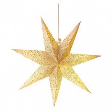 EMOS LED hviezda papierová závesná so striebornými trblietkami v strede, biela, 60 cm, vnútorná 1550005009