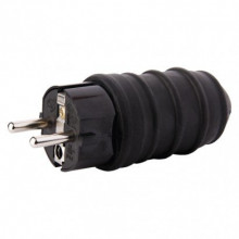 EMOS Vidlice gumová přímá pro prodlužovací kabel, černá 1906100060