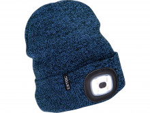 Extol čiapka s čelovkou 4x45lm, USB nabíjanie, modrá / čierna, univerzálna veľkosť 43463