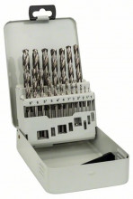 Bosch 19-teiliges Metallbohrer-Set HSS-G, DIN 338, 135° in Metallkassette, 1–10 mm