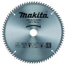 Makita Kotúč pílový drevo TCT 260x2.6x30 mm 80Z D-65399