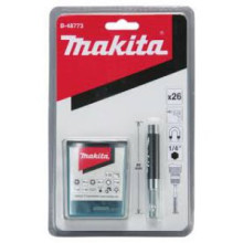 Makita Magnetischer Bithalter mit Schiebehülse, 80 mm, inkl. 25-tlg. Bitset B-48773