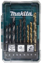 Makita sada vrtáků do kovu/dřeva/zdiva 5/6/8mm, 9ks D-71962