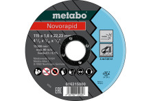 Metabo Řezný kotouč NOVORAPID 115 X 1,6 X 22,23 mm INOX, TF41 616315000