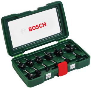Bosch 12-częściowy zestaw frezów TC (trzpień 8mm) 2607019466