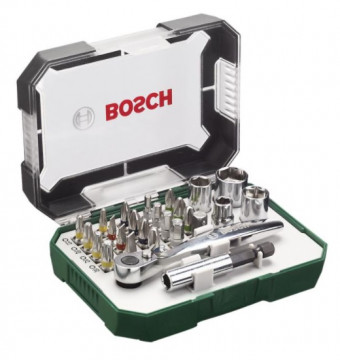 Bosch Schrauberbit- und Ratschen-Set 26-teilig in Aufbewahrungsbox  2607017322