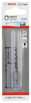Bosch Spirálový vrták s šestihrannou stopkou HSS 2,0 mm 2608577045