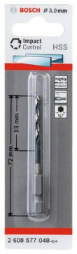 Bosch Spirálový vrták s šestihrannou stopkou HSS 3,0 mm 2608577048