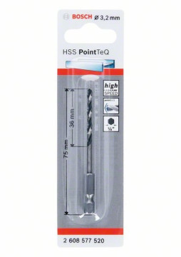 Bosch Špirálový vrták HSS PointTeQ Hex 3,2 mm Professional 2608577520