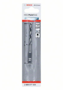 Bosch Špirálový vrták HSS PointTeQ Hex 4,5 mm Professional 2608577525