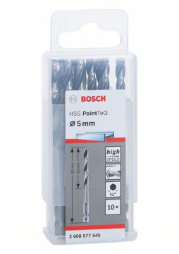 Bosch Spiralne wiertło HSS PointTeQ Hex 5,0 mm, 10 szt. Professional 2608577545