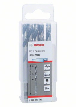 Bosch HSS PointTeQ Sechskantbohrer 6,0 mm, 10-tlg.