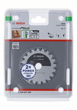 Bosch Pílový kotúč na drevo 85 x 15 mm, 20 zubov 2608837666