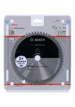 Bosch Kreissägeblatt für Akkusägen Standard for Aluminium, 184 x 2/1,5 x 20, 56 Zähne