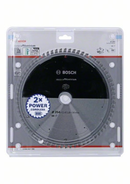 Bosch Aluminium-Kreissägeblatt für Akkusägen 254 x 2,4/1,8 x 30, 68 Zähne