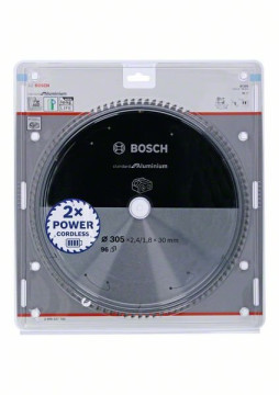 Bosch Aluminium-Kreissägeblatt für Akkusägen 305 x 2,4/1,8 x 30, 96 Zähne