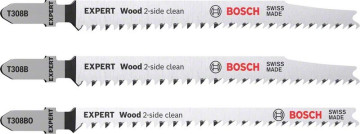 Bosch EXPERT ‘Wood 2-side clean‘ Stichsägeblatt-Set, 3-tlg., T308B/BO