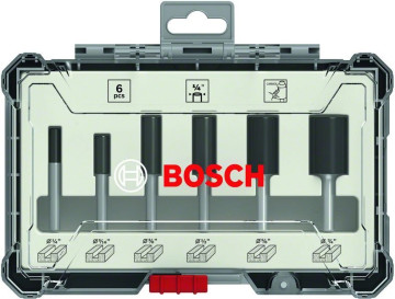 Bosch 6-częściowy zestaw frezów trzpieniowych z chwytem ¼" 2607017467