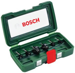 Bosch 6dielna sada fréz TC (6mm stopka) 2607019464
