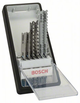 Bosch 6-teiliges Stichsägeblatt-Set Wood and Metal, Robust Line, Progressor, U-Schaft