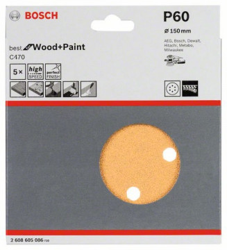 Bosch Papier ścierny C470, opakowanie 50 szt. 150 mm,