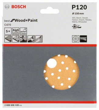 Bosch Papier ścierny C470, opakowanie 5 szt. 150 mm,